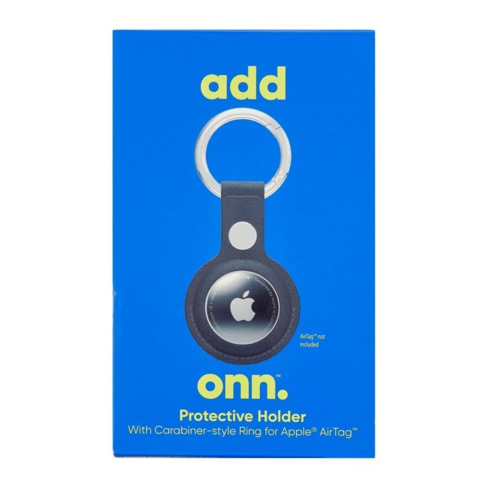 Protective Air Tag Holder Vegan Leather Black